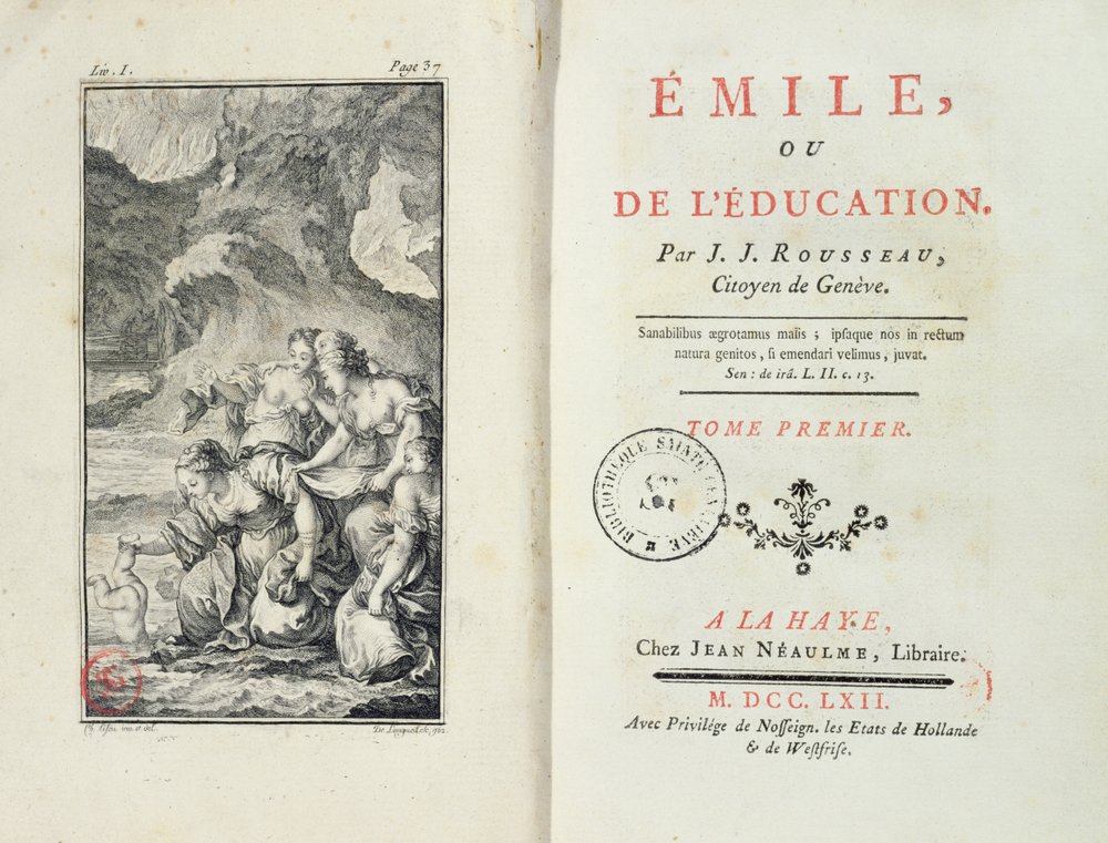 Frontispiz zu Émile von Jean-Jacques Rousseau, 1762 von Netherlandish School