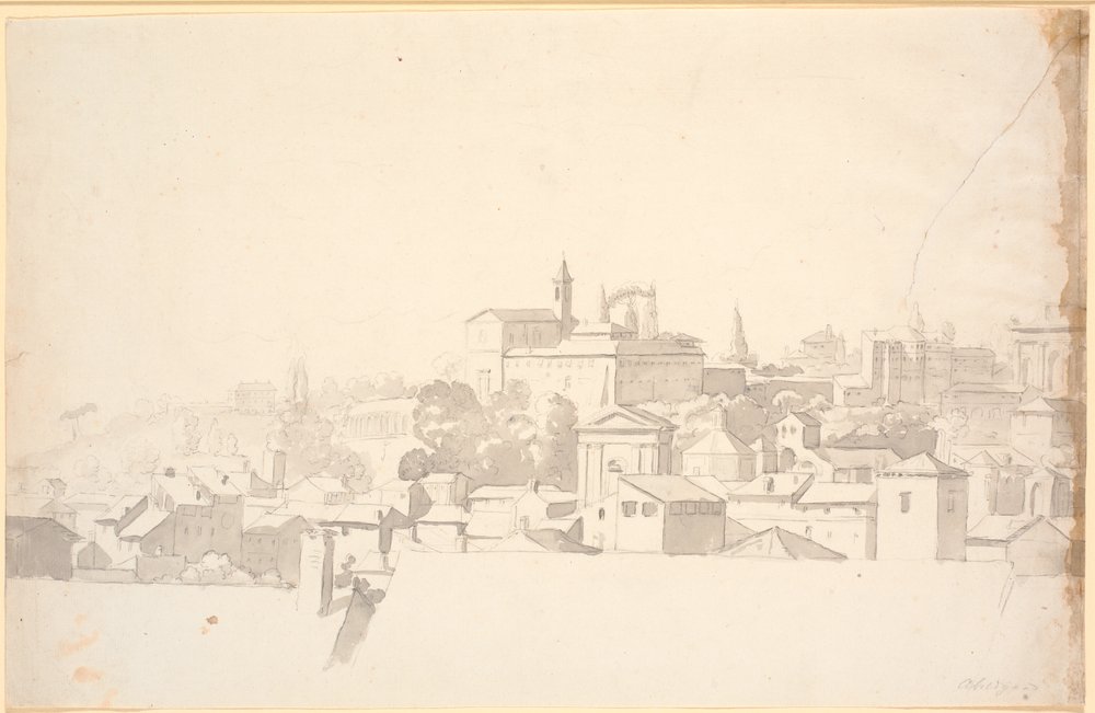 Aussicht über eine Stadt mit südländischer Architektur von Nicolai Abildgaard