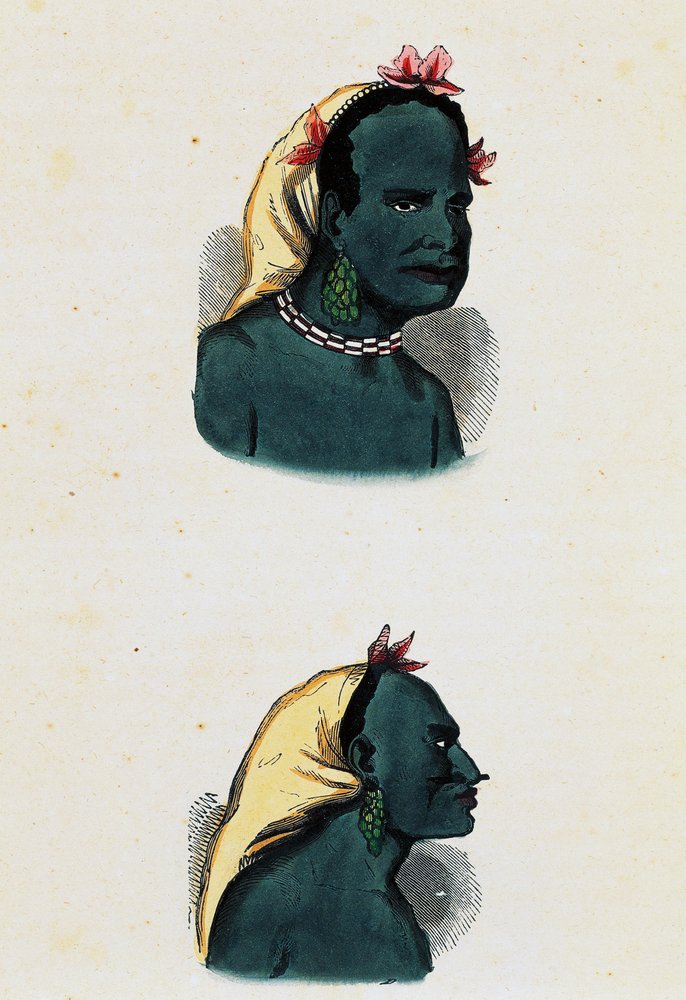 Vanou-Eingeborener und Vanou-Häuptling (Vanikoro) von Nicolas Dally