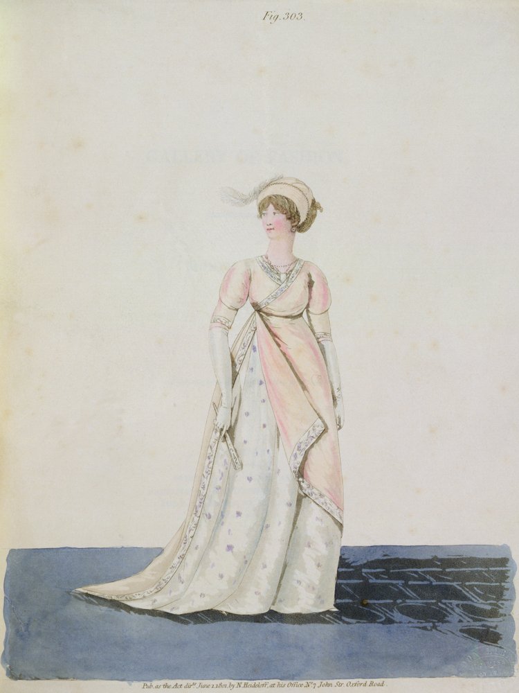 Nachmittagskleid, Abb. 303 aus Nikolaus Heideloffs 'Gallery of Fashion ...