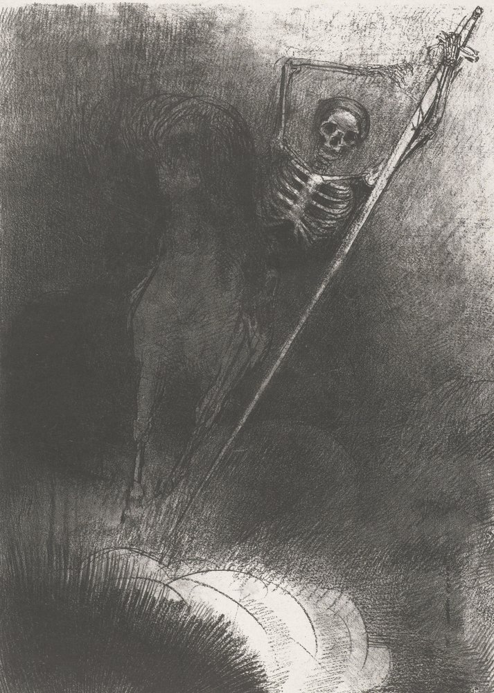 Der Tod auf einem Pferd, 1899 (Druck) von Odilon Redon