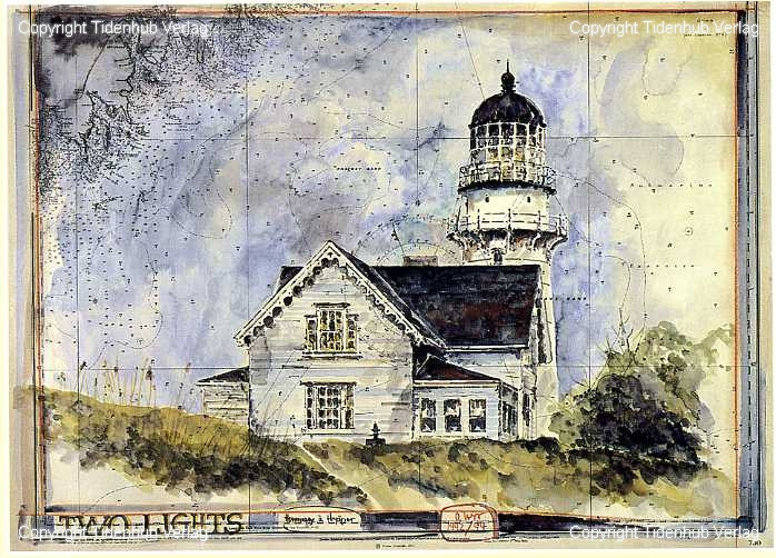 Two Lights" (Aquarell) von Ole West