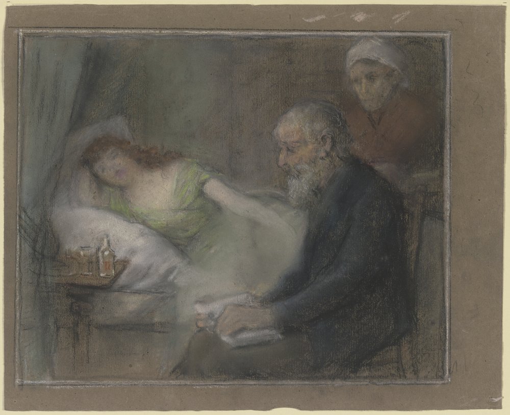 Am Krankenbett von Otto Scholderer