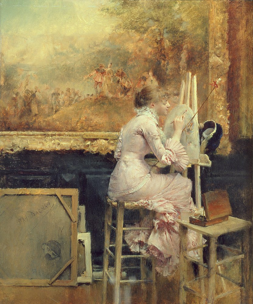 Junger Aquarellmaler im Louvre, um 1891 von Pascal Adolphe Jean Dagnan-Bouveret