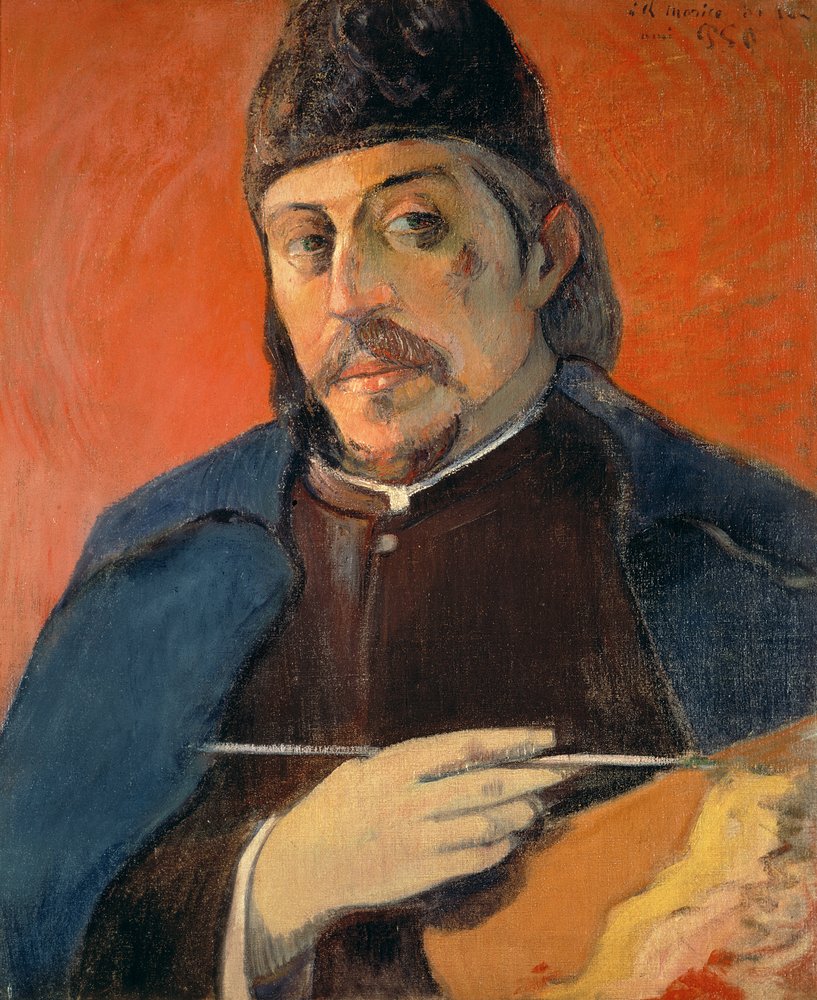 Selbstporträt mit Palette, 1893-94 von Paul Gauguin