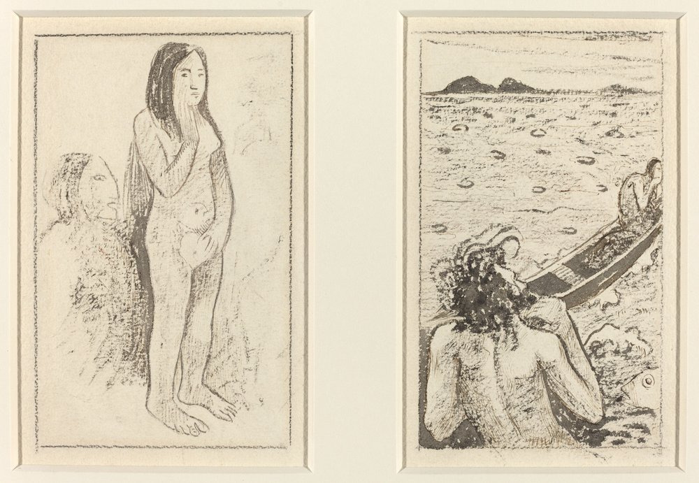 Parau No Te Varau Ino (links); Tahitianische Legende (rechts)