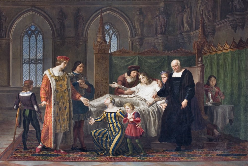 Karl VIII. besucht Gian Galeazzo Sforza im Schloss von Pavia, 1822 von Pelagio Palagi