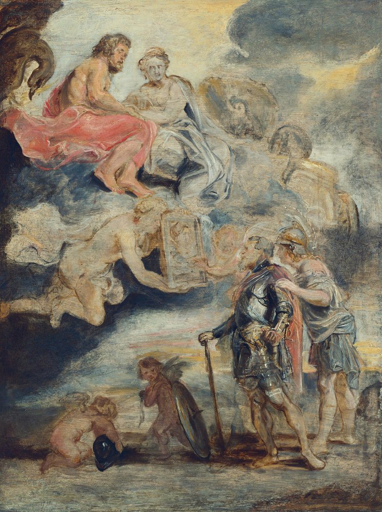 Heinrich IV. empfängt das Bildnis der Maria de' Medici (Skizze zum Medici-Zyklus) von Peter Paul Rubens