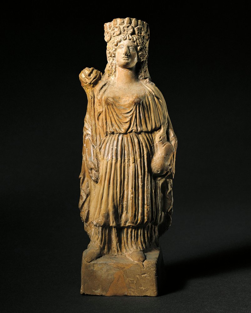 Phönizische Kunst: Terrakottastatuette der Gottheit Tanit. 3.-2. Jahrhundert v. Chr. Madrid, Nationales Archäologisches Museum. von Phoenician