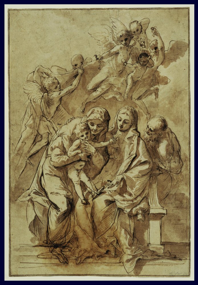 Die Heilige Familie mit der Heiligen Anna von Pietro Testa