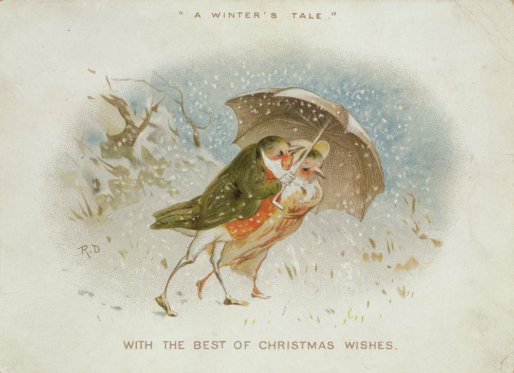 Ein Wintermärchen, viktorianische Weihnachtskarte von R. Dudley