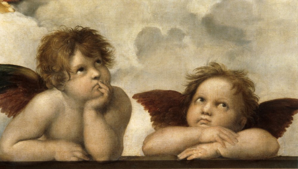 Die Sixtinische Madonna, Detail von Raffaello Sanzio Raphael