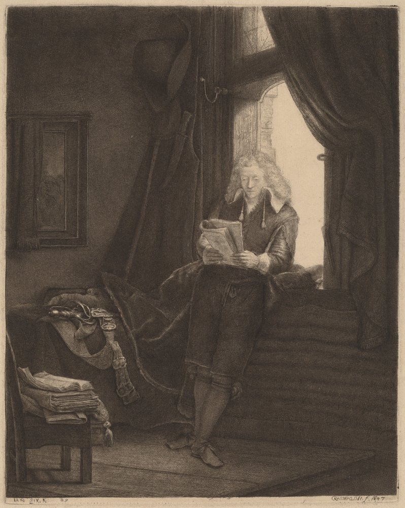 Jan Six von Rembrandt van Rijn: hochwertiger Kunstdruck