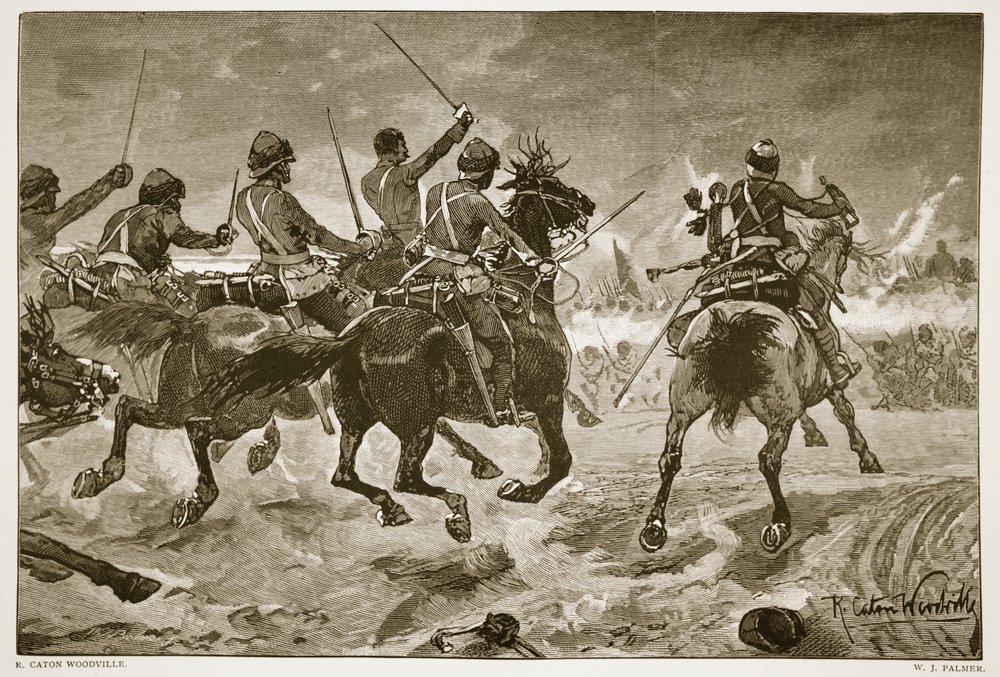 Mahsameh, Szene im ägyptischen Krieg von 1882, gestochen von W.J. Palmer von Richard Caton Woodville