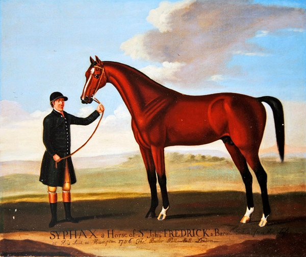 Sir John Fredericks Jäger 'Syphax', gehalten von seinem Stallburschen ...