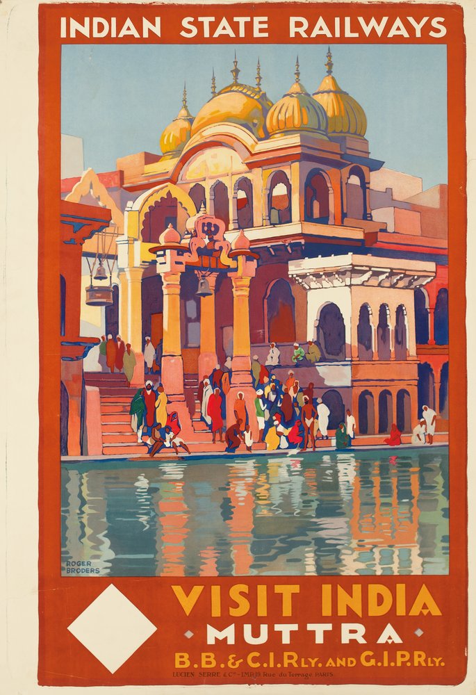 Besuchen Sie Indien, Muttra von Roger Broders: Kunstdruck
