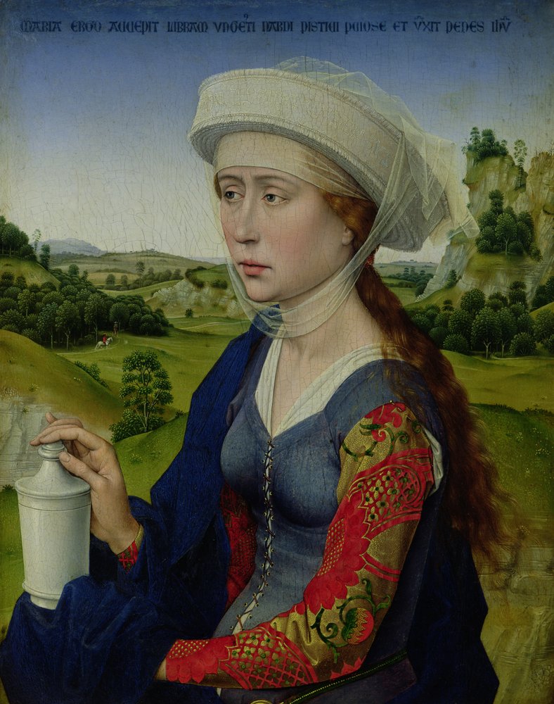 Maria Magdalena, vom rechten Flügel des Braque-Triptychons von Rogier van der Weyden