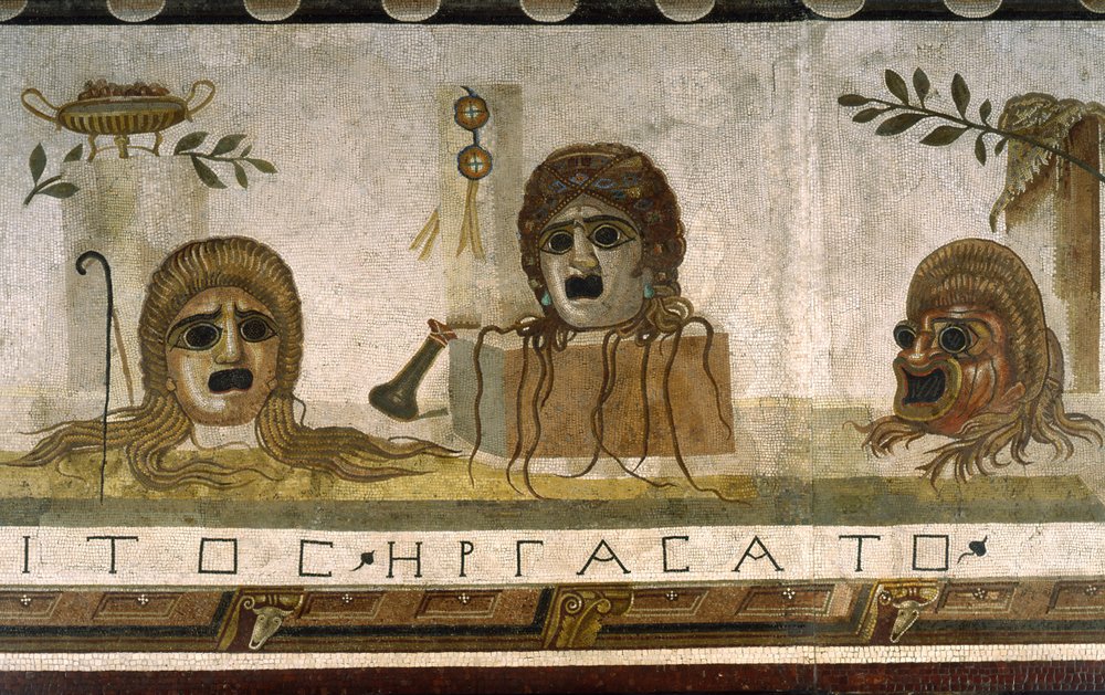 „Asarotos“ (ungesäuberter Boden) Fragmente eines Mosaiks signiert von Harakliton aus Rom, 2. Jahrhundert n. Chr., Rom von Roman