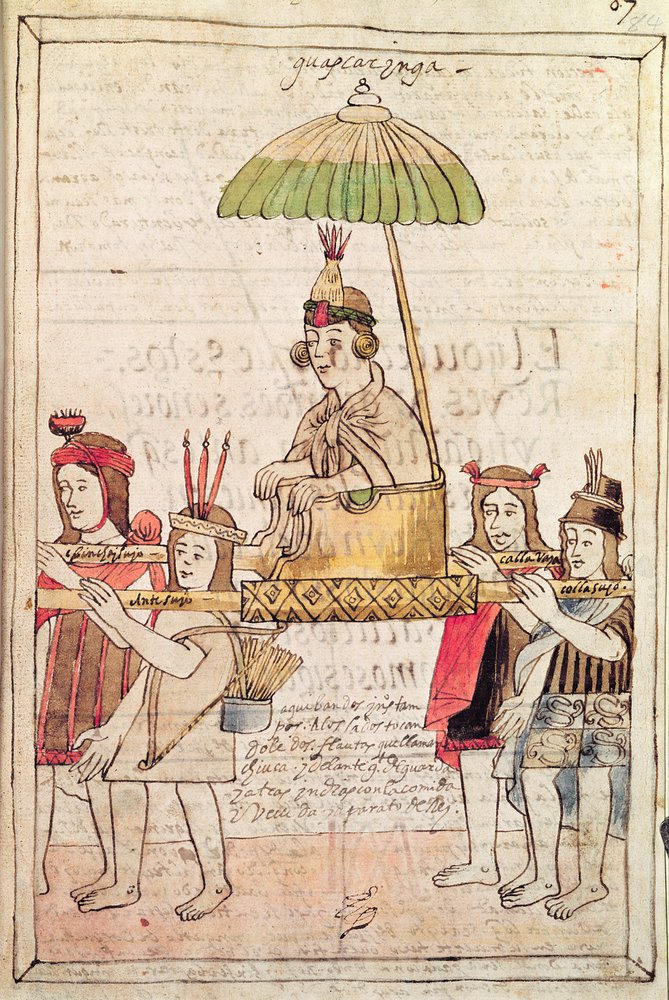Illustration von Huascar Inca aus 'Historia y Genealogia Real de los ...