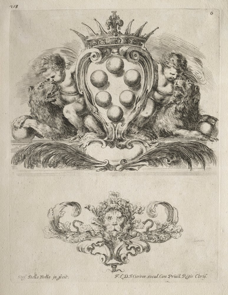 Sammlung verschiedener Capricen und neuer Entwürfe von Kartuschen und Ornamenten: Nr. 6 von Stefano della Bella