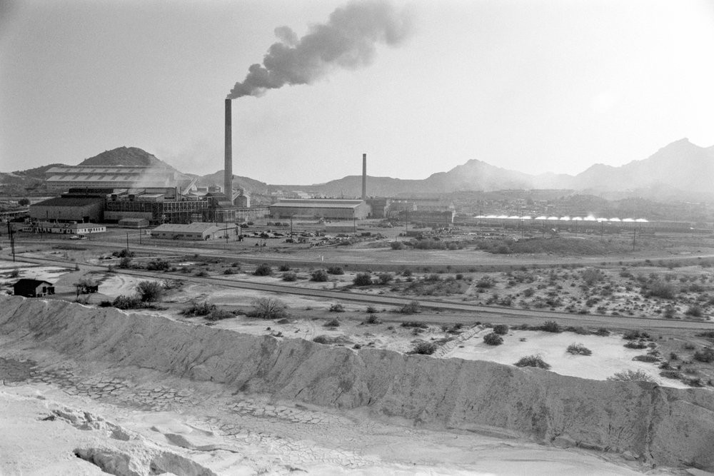 Übersicht über die Phelps Dodge Schmelzanlage in Douglas, Arizona