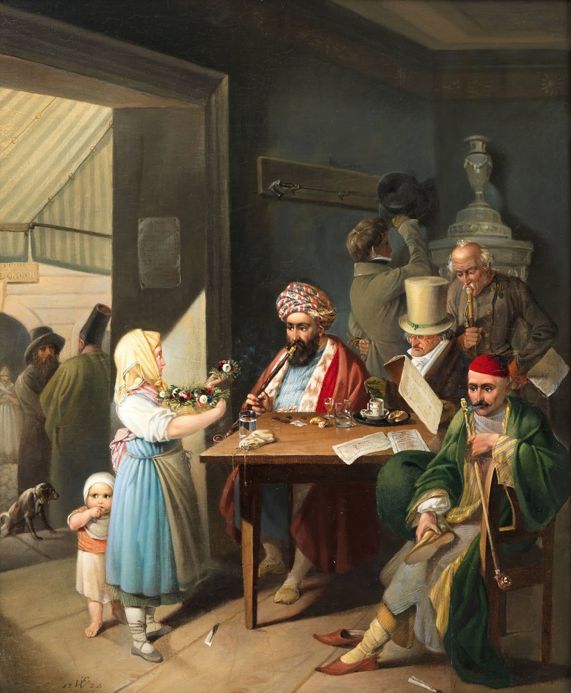 Griechen und Türken in einem Wiener Kaffeehaus, 1824 von Theodor Leopold Weller