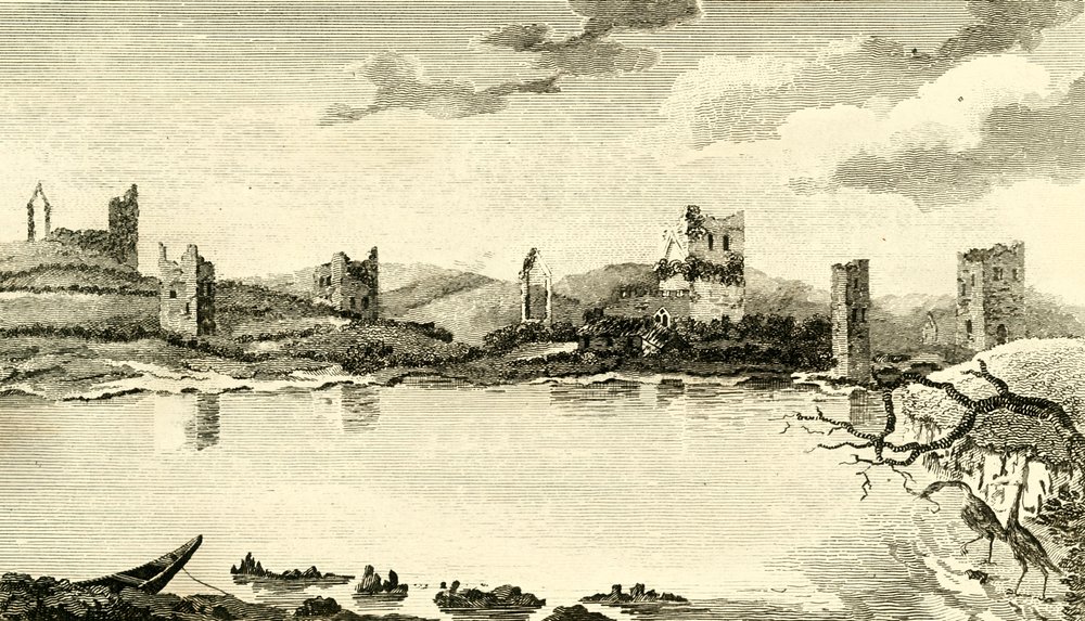 Nördliche Ansicht der Ruinen von Clomines, Co. Wexford von Thomas Cook