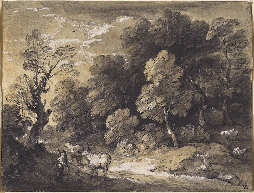 Waldlandschaft mit Hirten und Vieh, ca. 1775-80 von Thomas Gainsborough