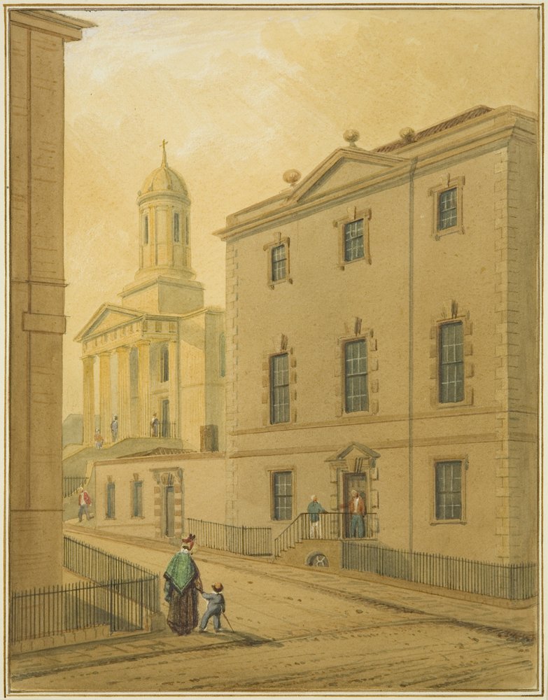 St. George's Chapel, zeigt Great George Street, von der Ecke der Park ...