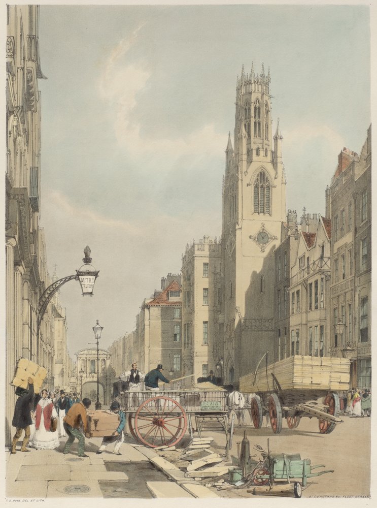 London, wie es ist: St. Dunstan’s, Fleet Street von Thomas Shotter Boys