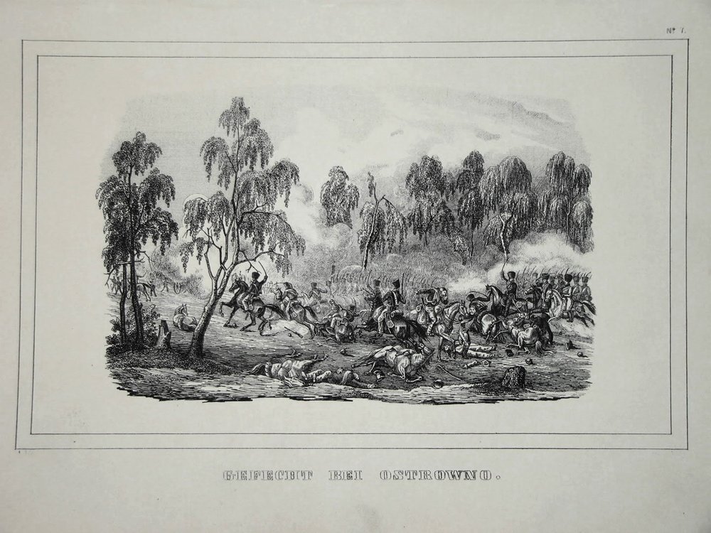 Schlacht zwischen russischen Truppen und französischer Kavallerie bei Ostrovno, 25.-26. Juli 1812 von Unbekannt