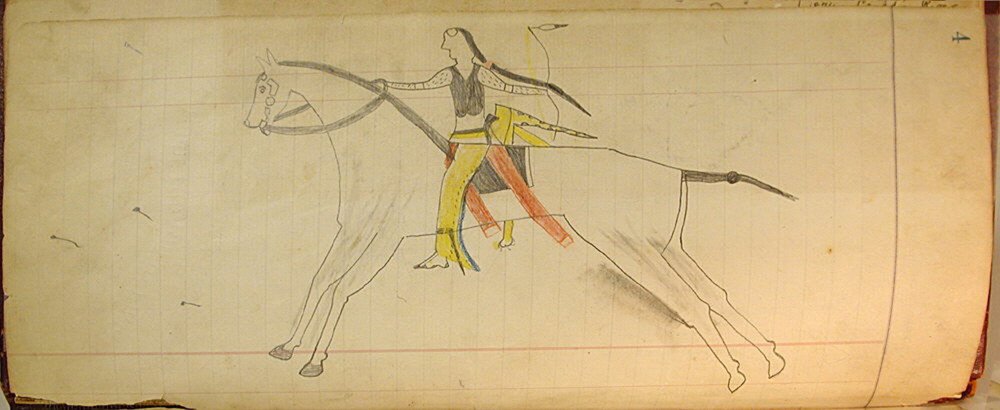 Maffet Ledger: Berittener Indianer, ca. 1874-81