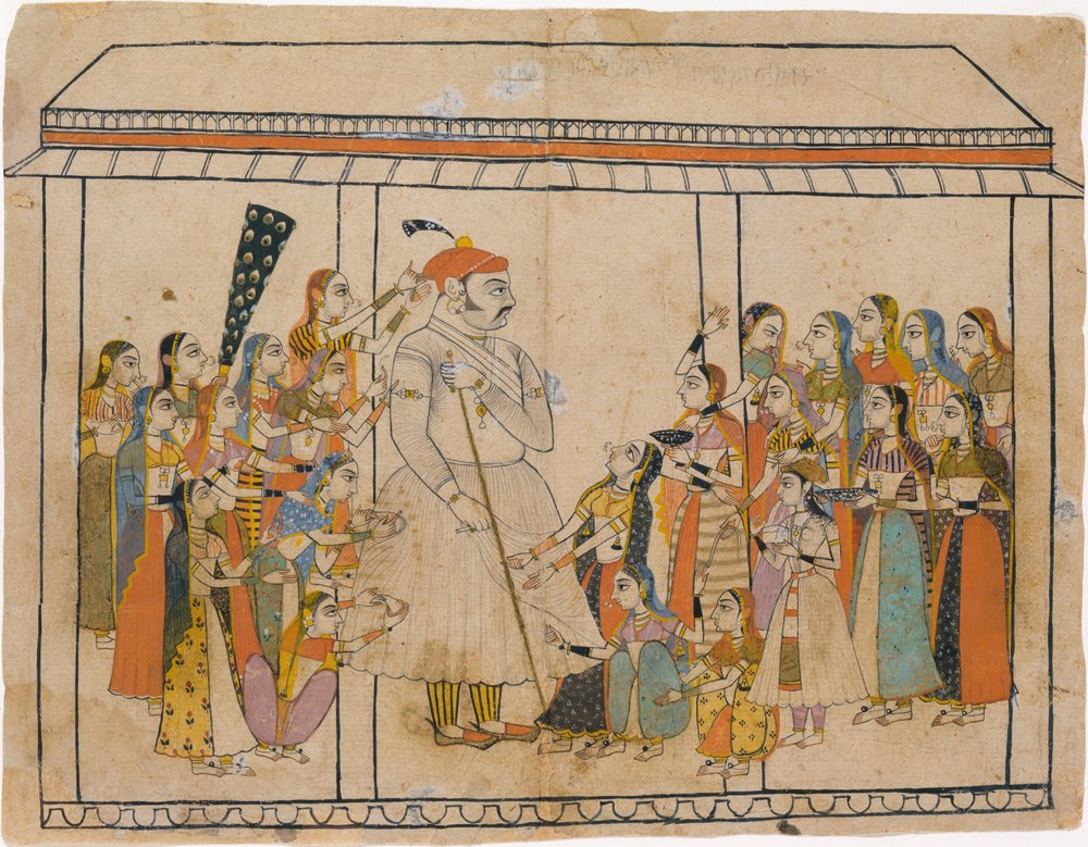 Maharaja Raj Singh von seinen Damen verehrt von Unbekannt