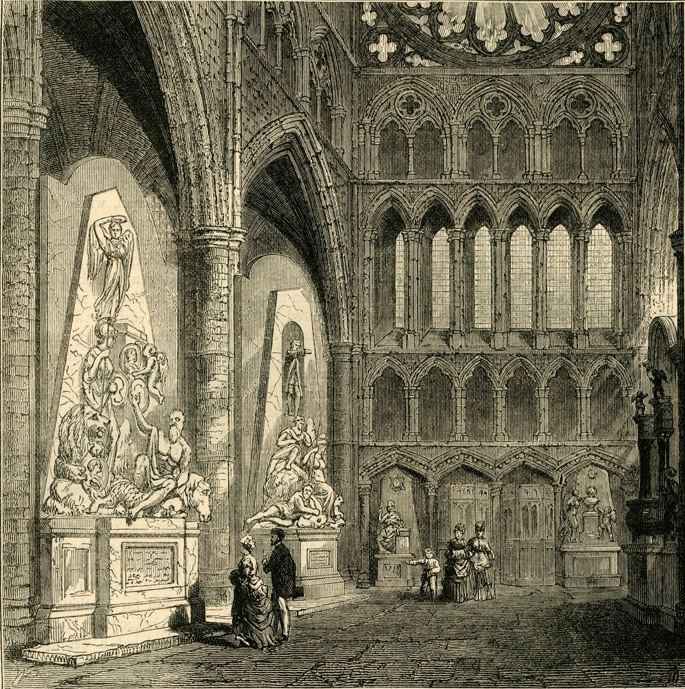 Nordquerhaus der Westminster Abbey, 1830 von Unbekannt, image size:994x1000