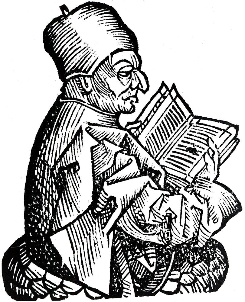 Der ehrwürdige Beda, um 673-735, angelsächsischer Theologe, Gelehrter und Historiker, 1493 von Unbekannt