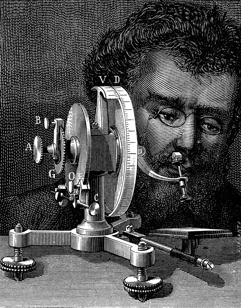William Wollastons reflektierender Goniometer zur Messung der Winkel von Kristallen, 1874 von Unbekannt