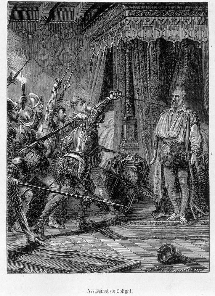 Ermordung Colignys durch mehrere Männer (Gaspard de Châtillon, Herr von Coligny) von Unknown artist