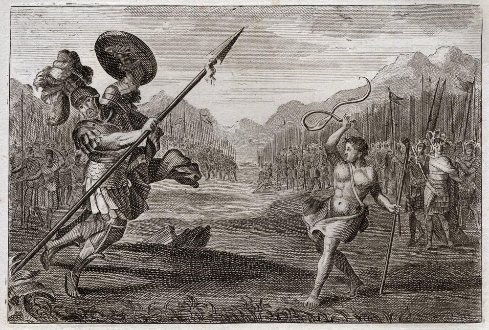 Bibel von Royaumont, Altes Testament: Riese Goliath. Goliath, Philister ...