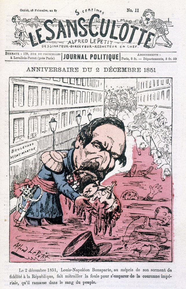 Karikatur zum Staatsstreich Napoleons III. vom 2. Dezember 1851 - in „Le Sans-Culotte“ von Unknown artist