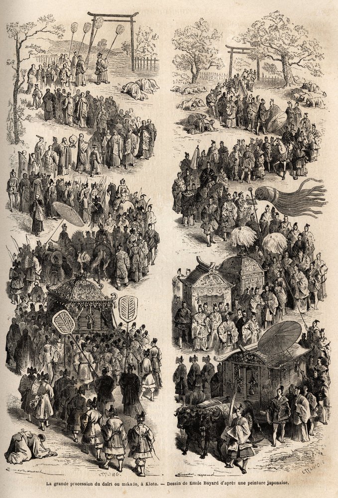 Die große Prozession des Mikado (Kaiser von Japan), im Dairi, dem
