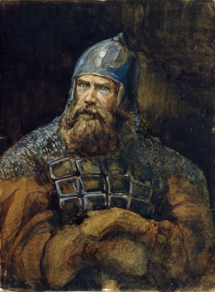 Ein Ritter von Viktor Mikhaylovich Vasnetsov: Kunstdruck