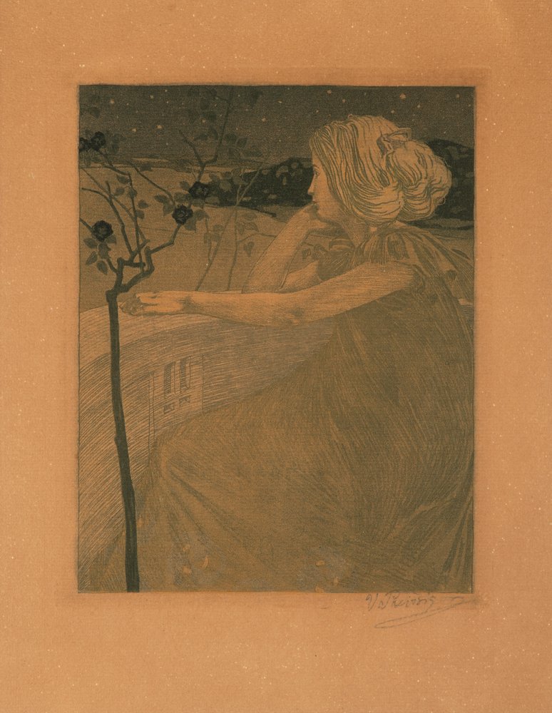 Meditation auf dem Balkon, 1899-1900 von Vojtěch Preissig
