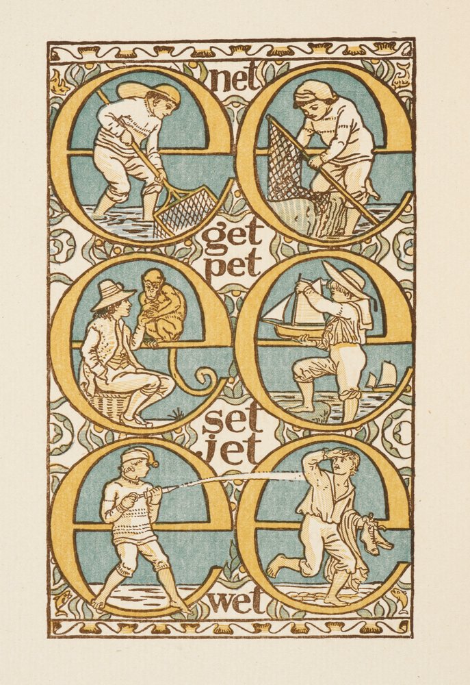 Reimwörter, die den Buchstaben E verwenden. Der Goldene Primer. von Walter Crane