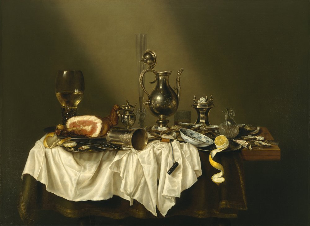 Bankettstück mit Schinken von Willem Claesz. Heda