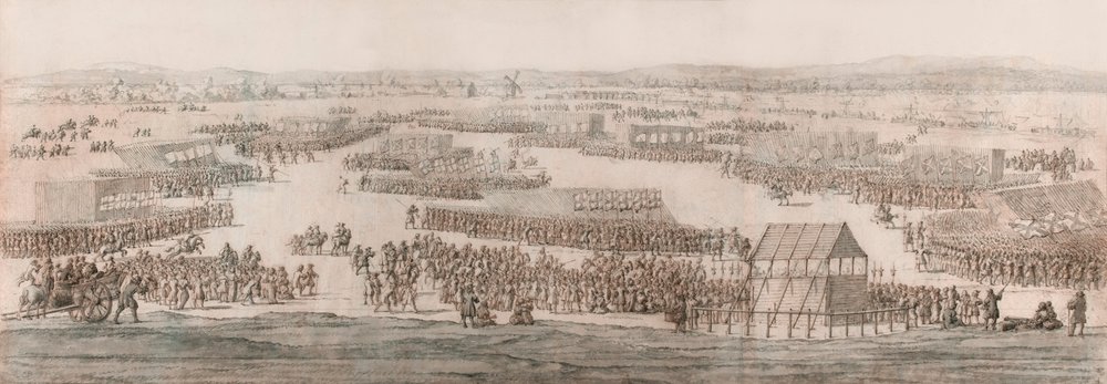Eine große Parade auf Hounslow Heath von Willem van de the Elder Velde