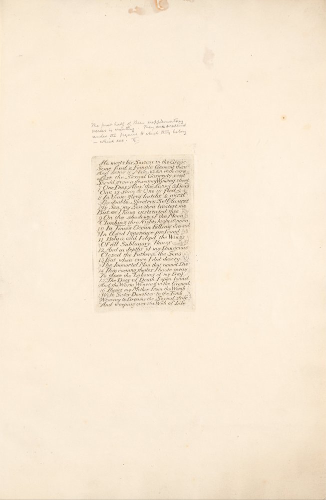 Für die Geschlechter. Die Tore des Paradieses, Tafel 20, Er trifft seinen Erlöser im Grab... von William Blake