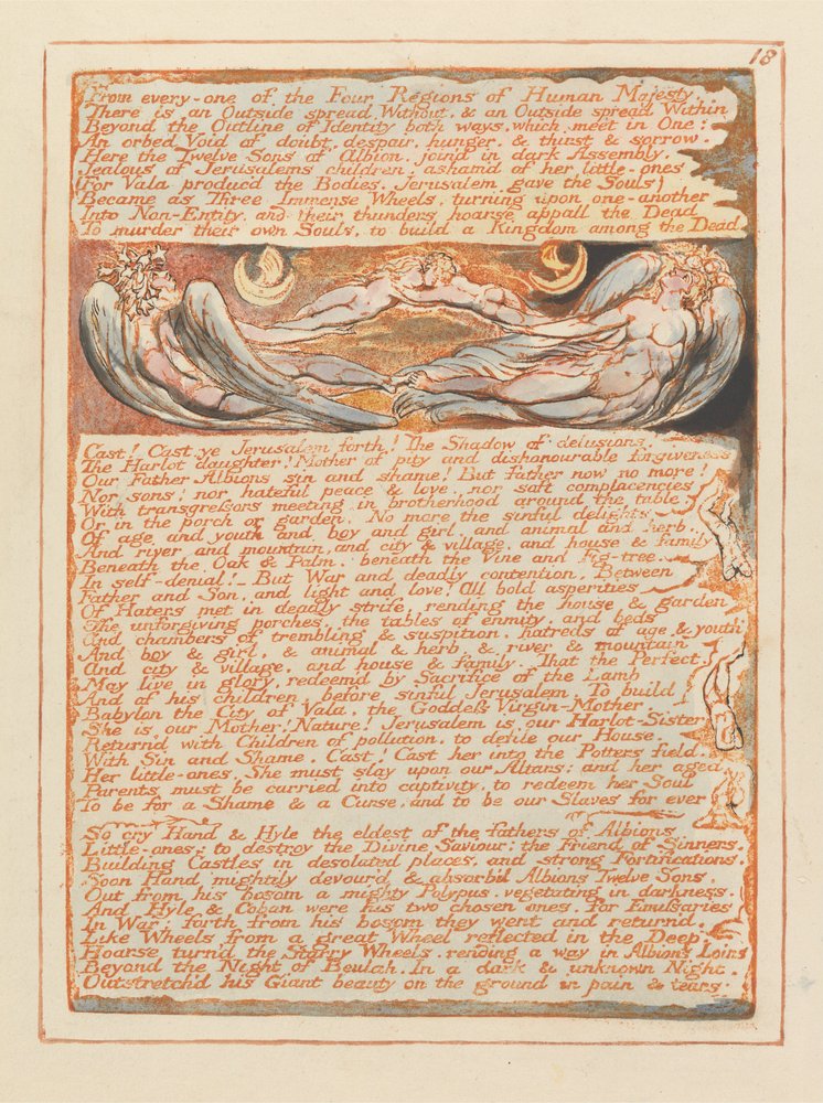 Jerusalem, Tafel 18, Aus jeder der vier Regionen.... von William Blake
