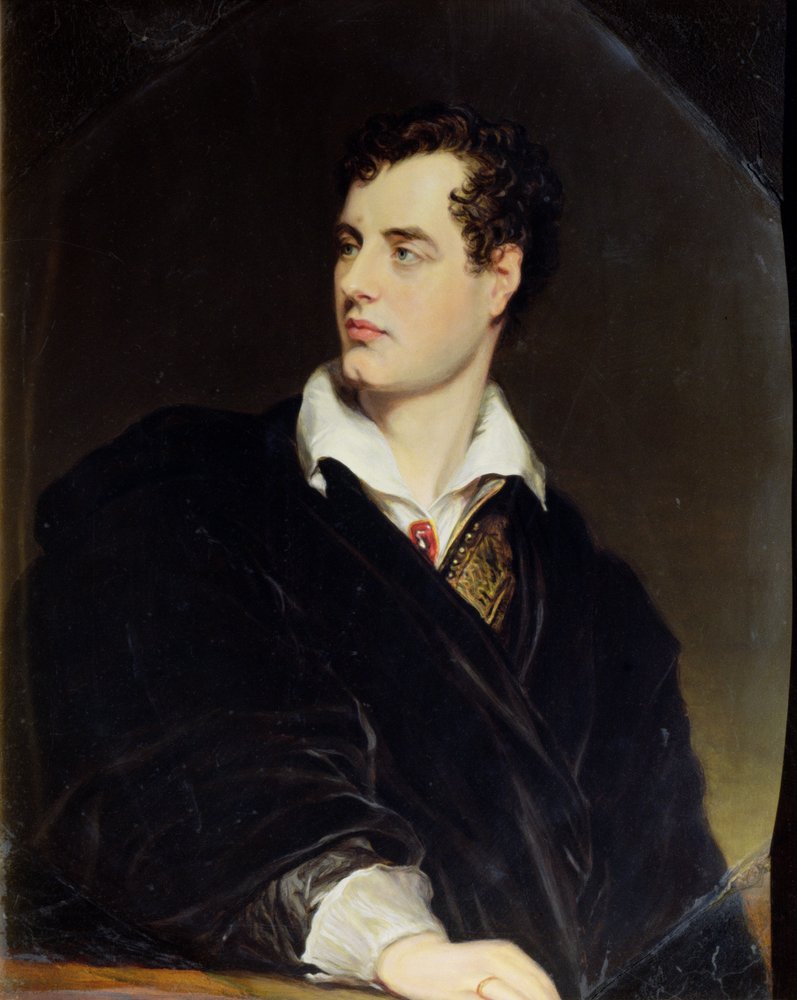 Lord Byron nach einem Porträt von Thomas Phillips, 1814 (Emaille) von William Essex