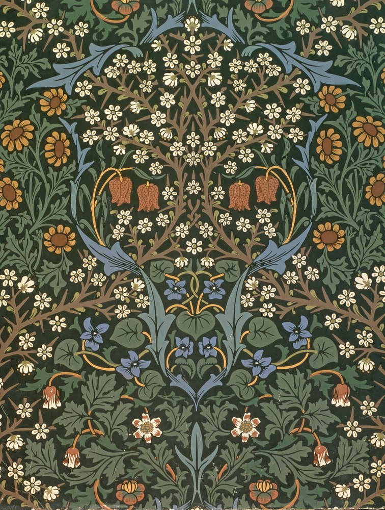 „Blackthorn“-Tapete, 1892 von William Morris