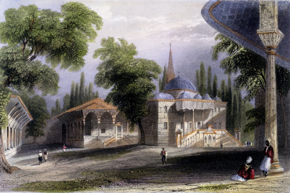 Dritter Hof des Serai Bownou, 1850 von William Henry Bartlett